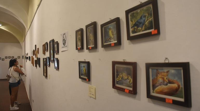 Arte en miniatura: 30 artistas plásticos exponen obras impresionantes en el salón Melchor Pérez de Holguín.