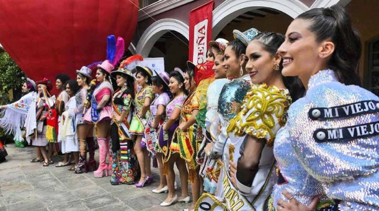 Candidatas a Reina y Ñusta del Carnaval Concordia se presentan ante la tradición y la diversidad boliviana en el corazón