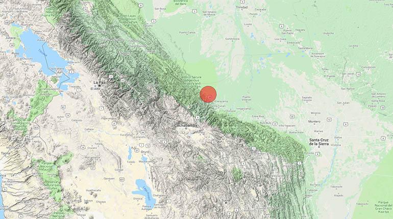 Sismo moderado en la provincia Carrasco, Cochabamba, registra magnitud 3.5 M y profundidad hipocentral de 23.2 km.