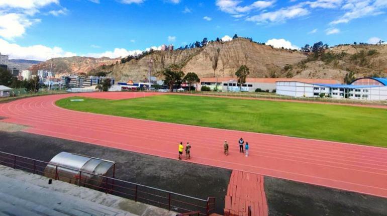 Verificación de escenarios y detalles para Juegos Bolivarianos 2029 en La Paz con Odebo y presidente Rodrigo Paz Pereira.