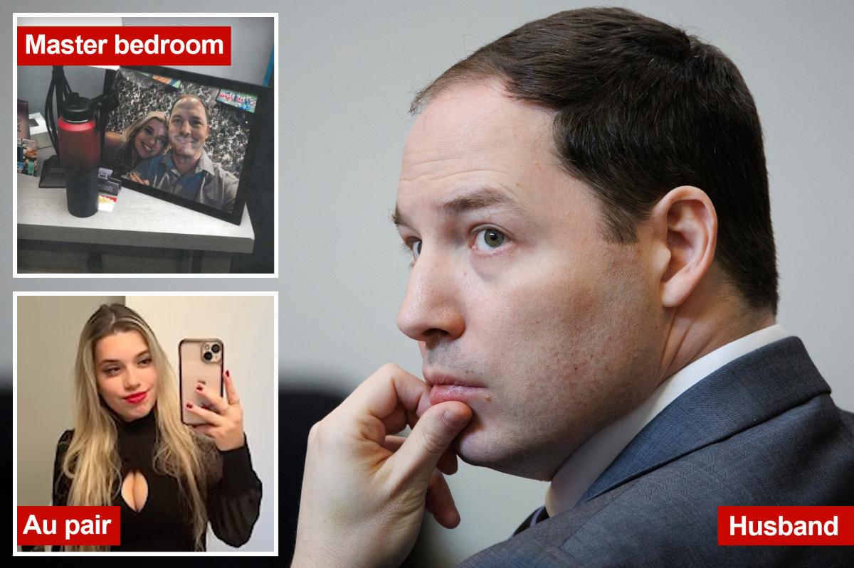 Husband accused of murdering wife and another man manipulated crime scene with au pair's lingerie and photos