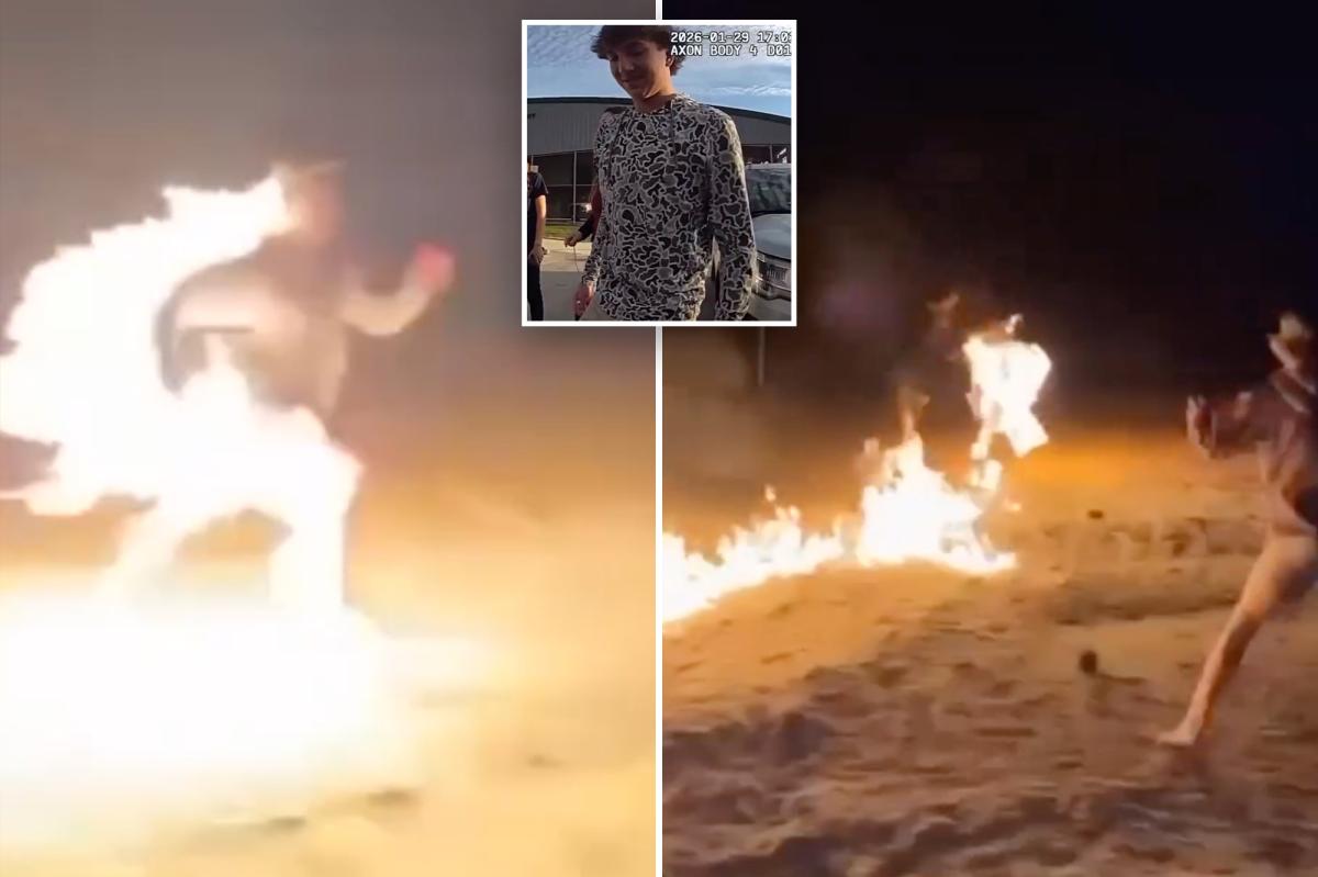Florida teenager arrested for setting friend on fire during bonfire gathering with peers' laughter and filming.