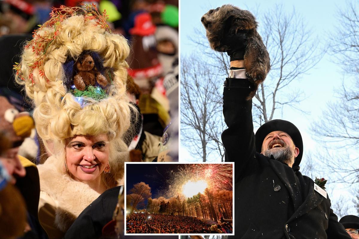 Punxsutawney Phil prevé seis más semanas de invierno en su tradicional predicción del Día de Tierra Caliente
