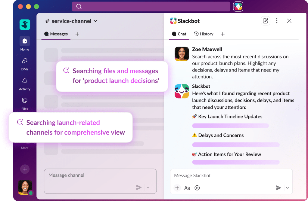 Salesforce lanza versión de Slackbot con inteligencia artificial que puede interactuar con productos empresariales sin salir del plataforma.